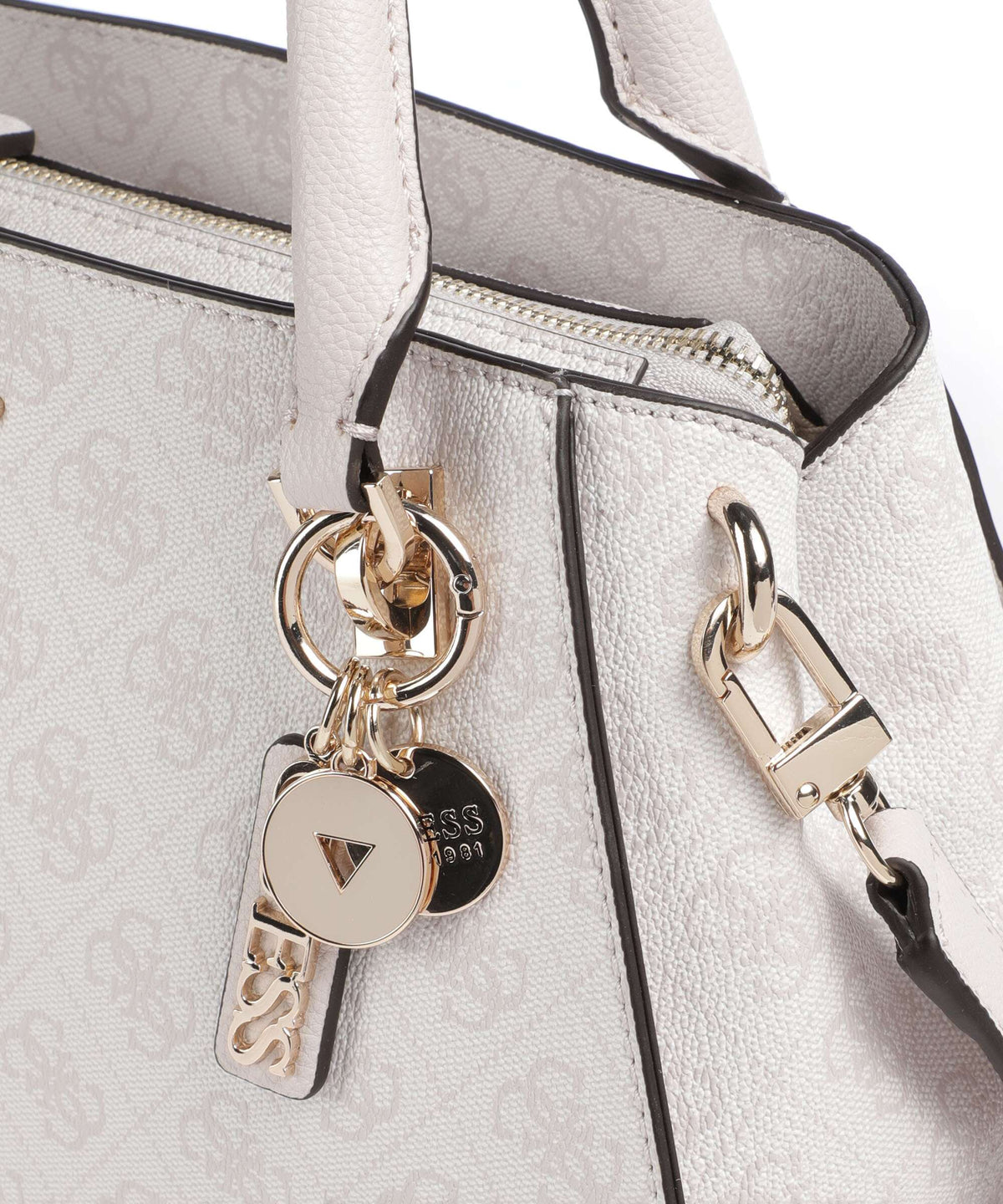 Guess Noelle 4G Logo Handbag white logo