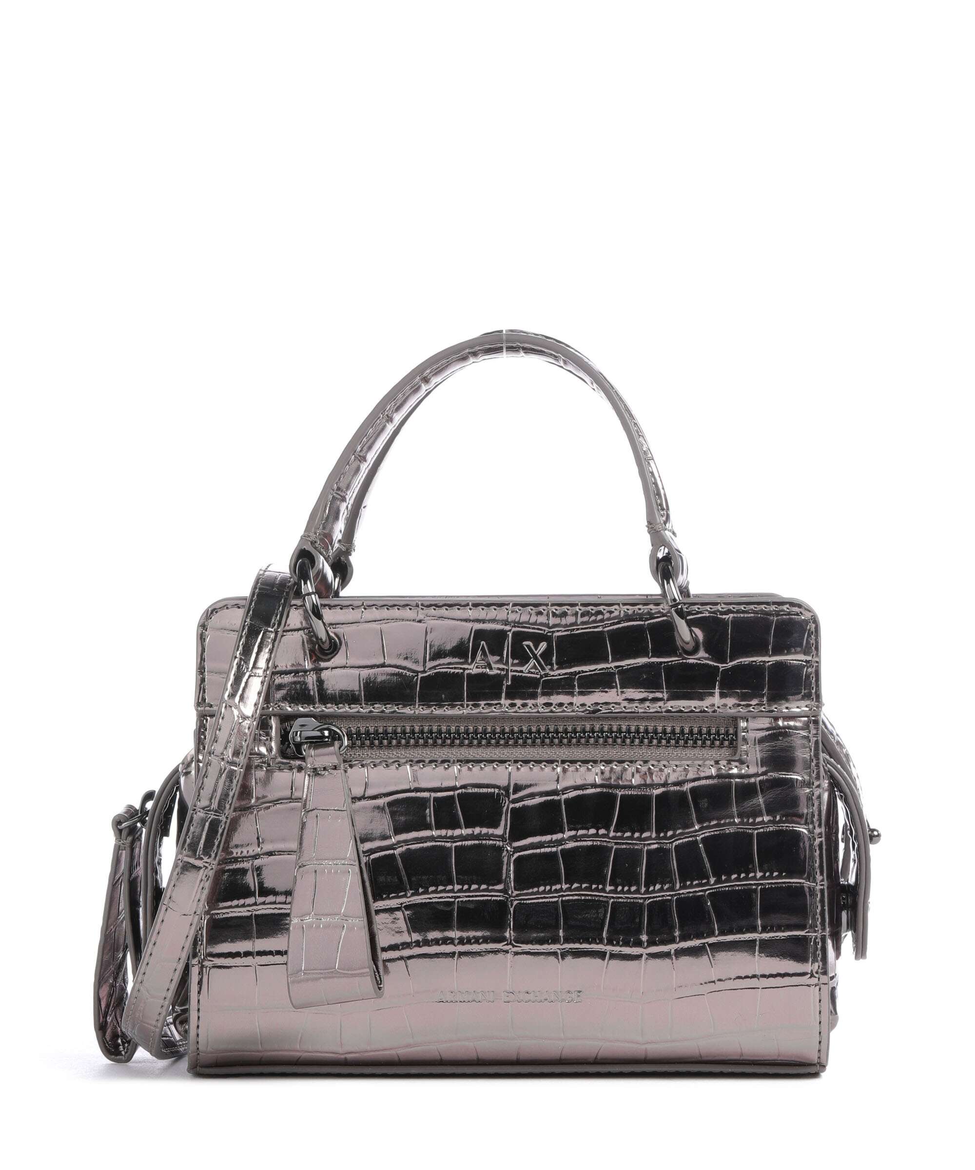 Armani Exchange Diane Mini Croco Bandolera sintética gunmetal