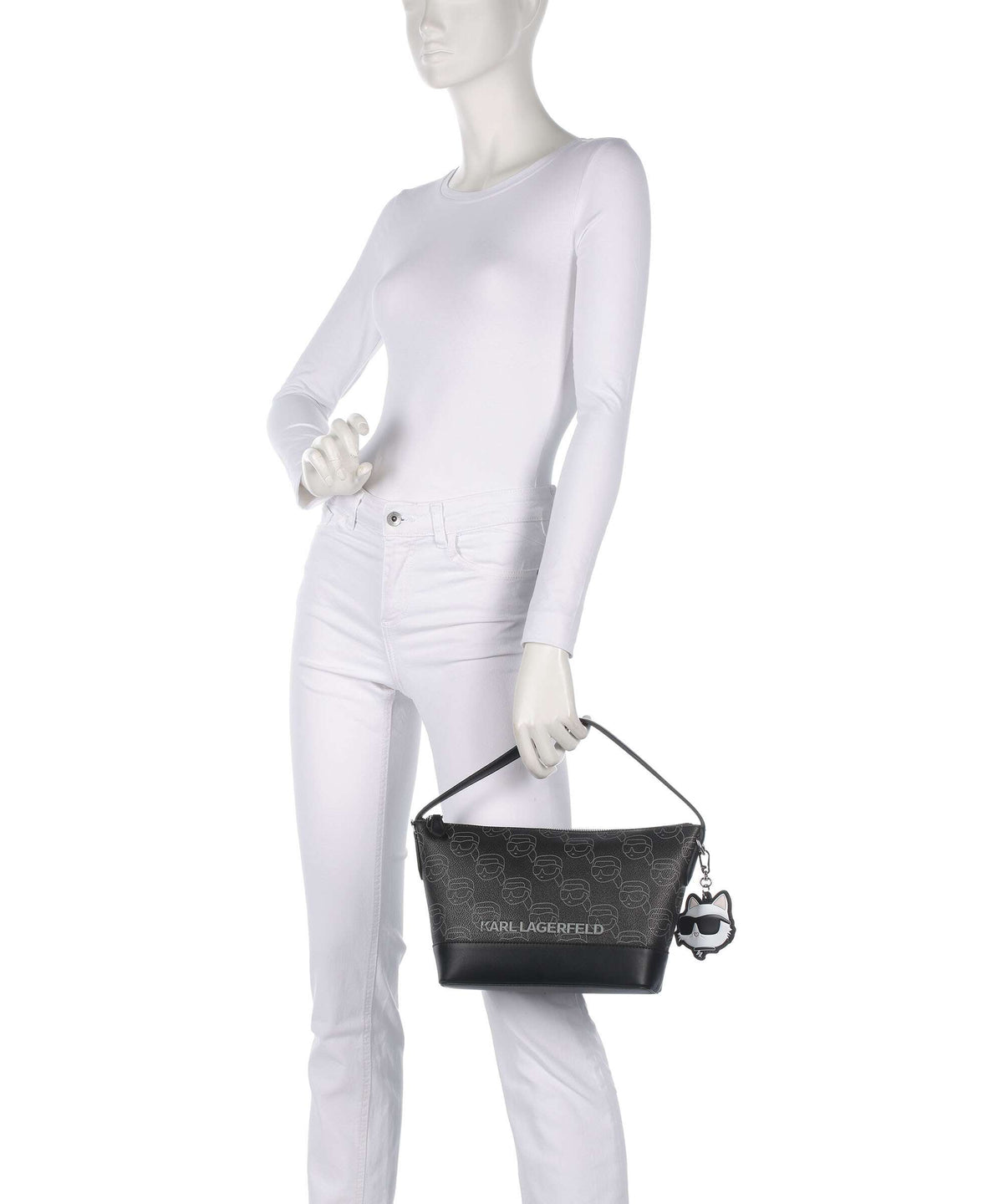 Karl Lagerfeld K/Ikonik Mono Hobo bag black