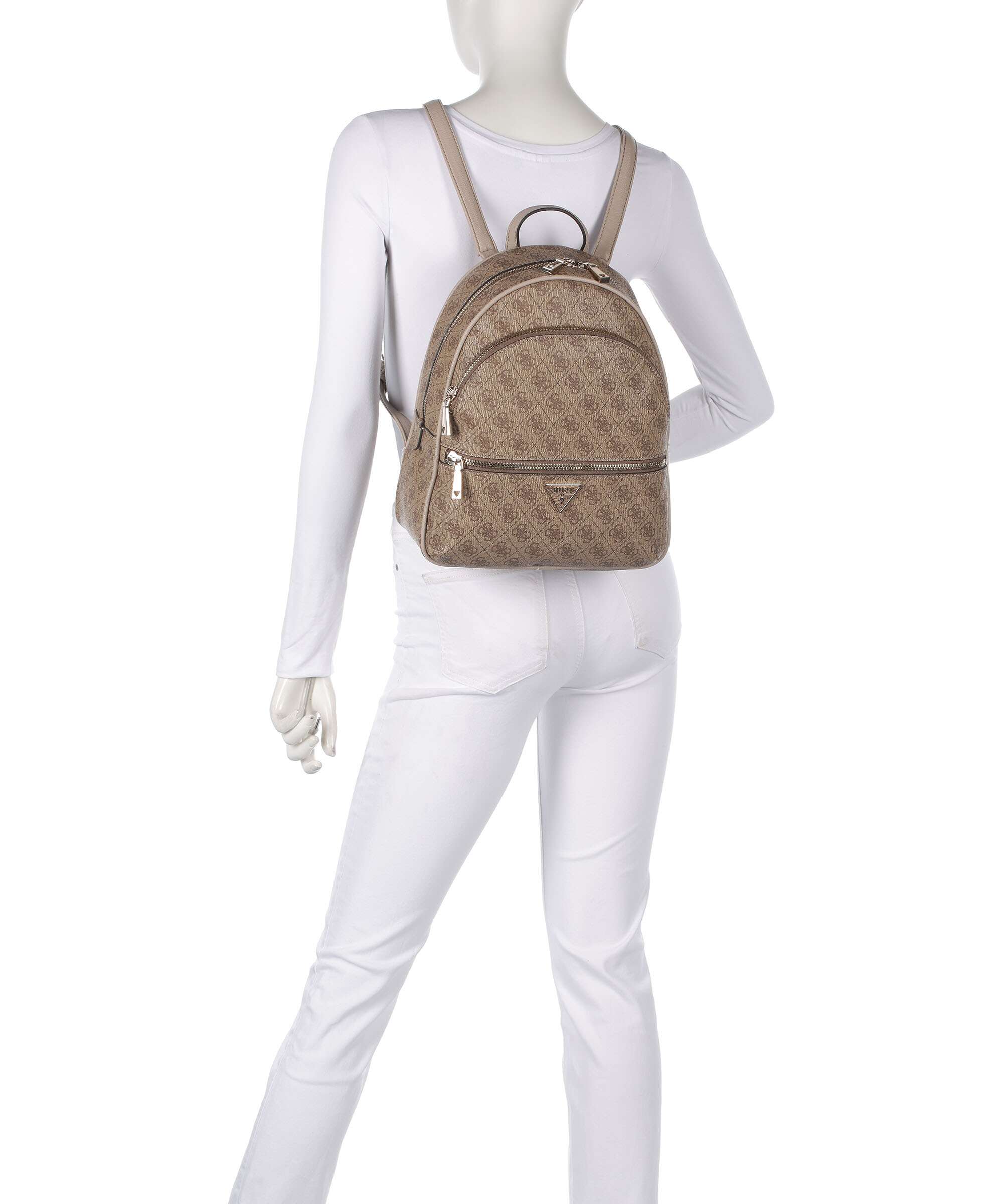 Guess Manhattan Backpack latte logo