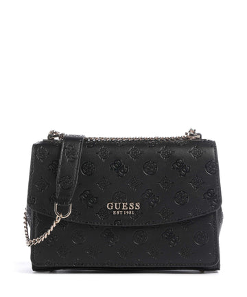 Guess Phoebe Peony Debossed Bolso de hombro black logo