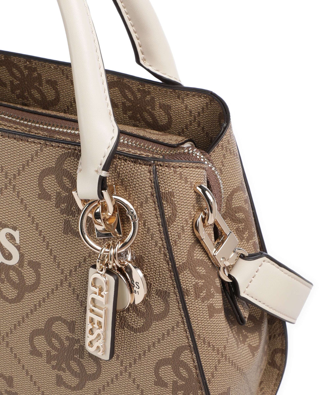 Guess Noelle 4G Logo Handbag latte logo