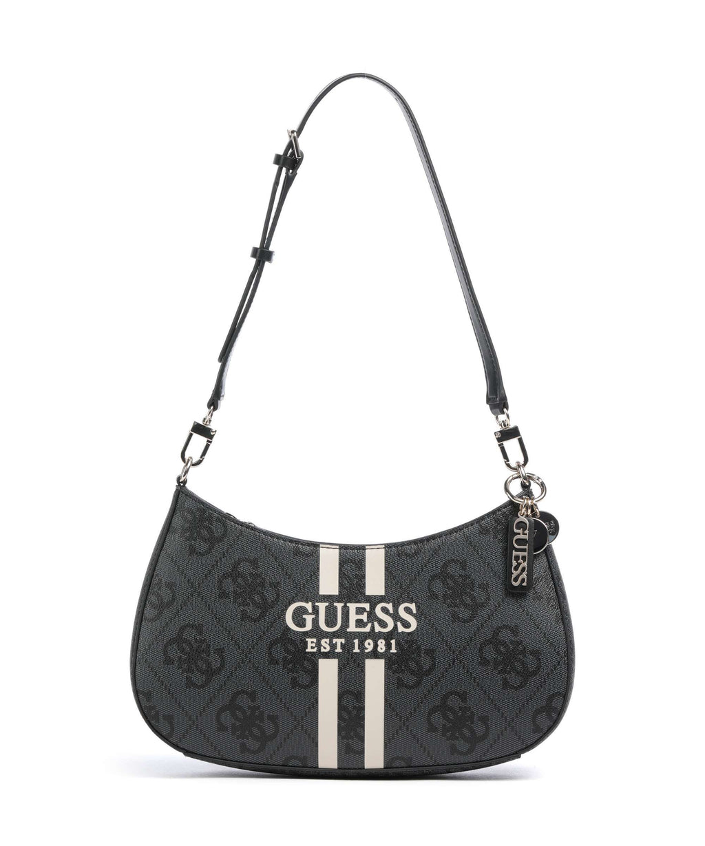 Guess Noelle 4G Logo Shoulder bag coal logo