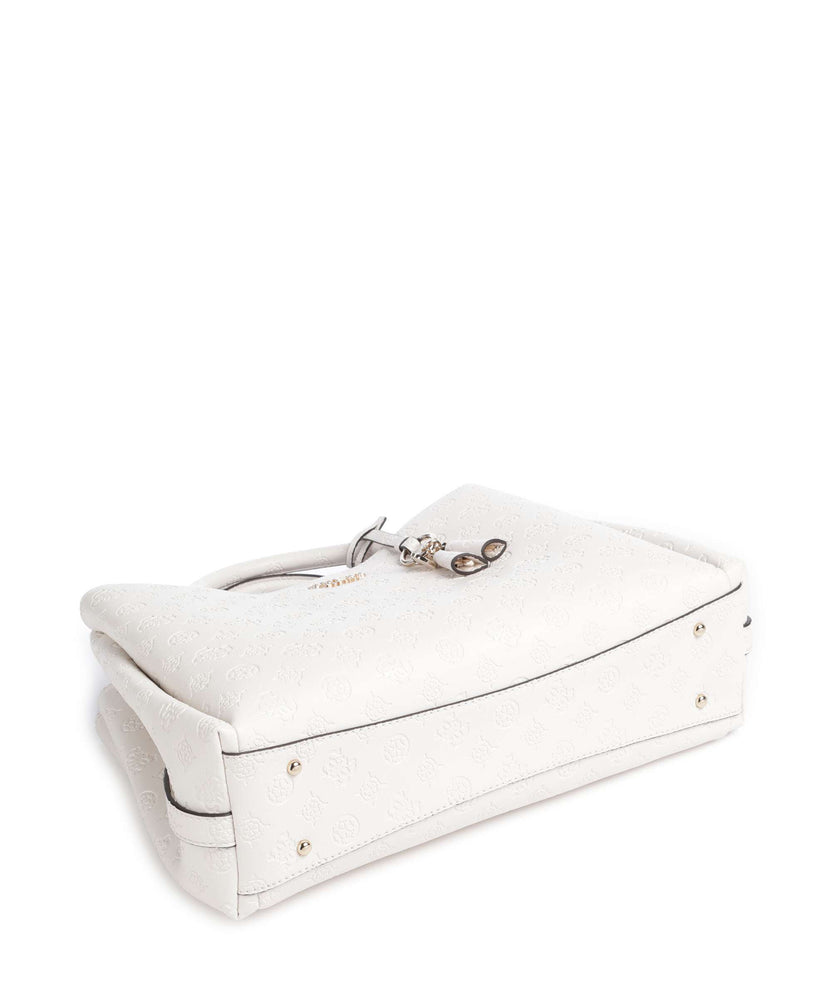 Guess Phoebe Peony Debossed Handbag offwhite logo