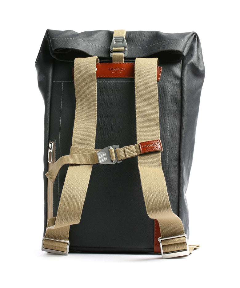 Brooks England Pickwick Cotton Canvas Large Rolltop backpack grey
