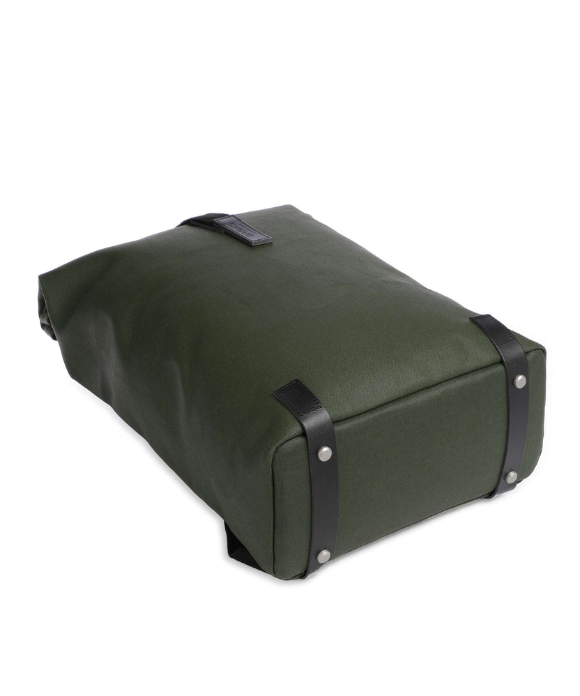 Brooks England Pickwick Cotton Canvas Large Rolltop backpack forest