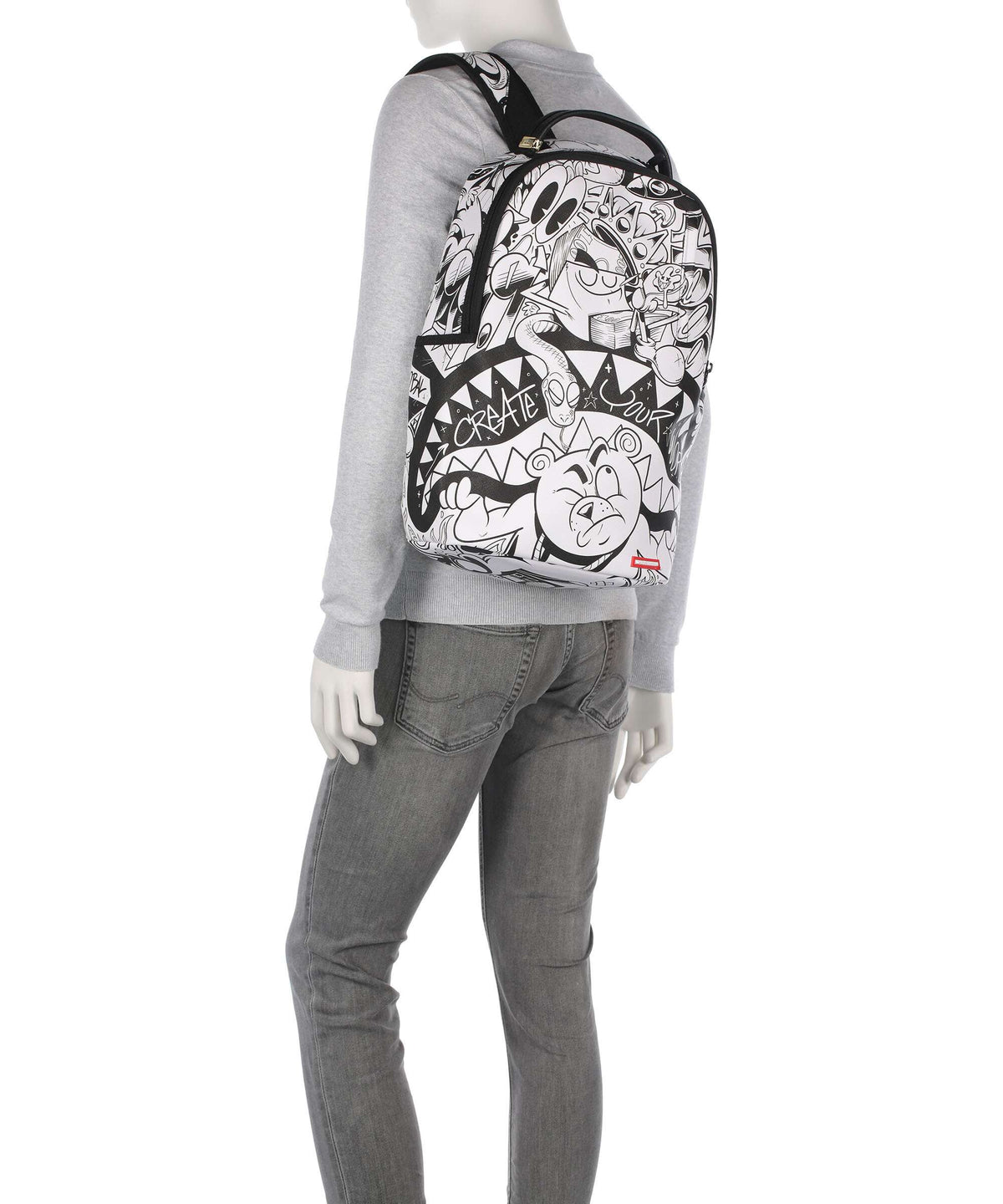 Sprayground Heavy Sharkmouth Doodle Backpack white