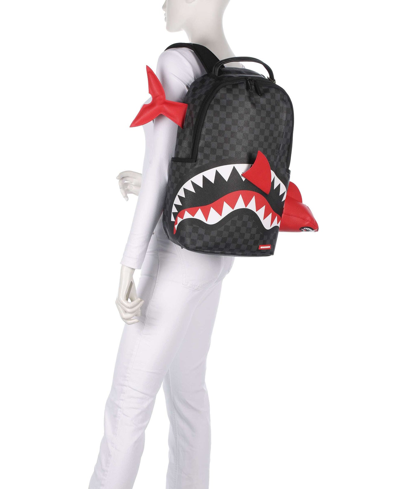 Sprayground Shark Smashed Through Backpack black