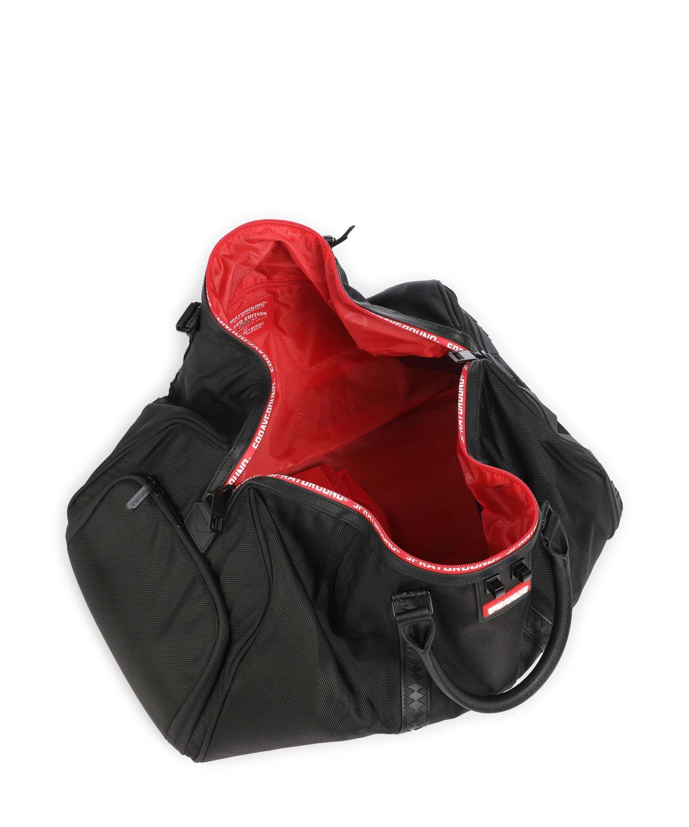 Sprayground Printed Zipper Shark Weekend bag black