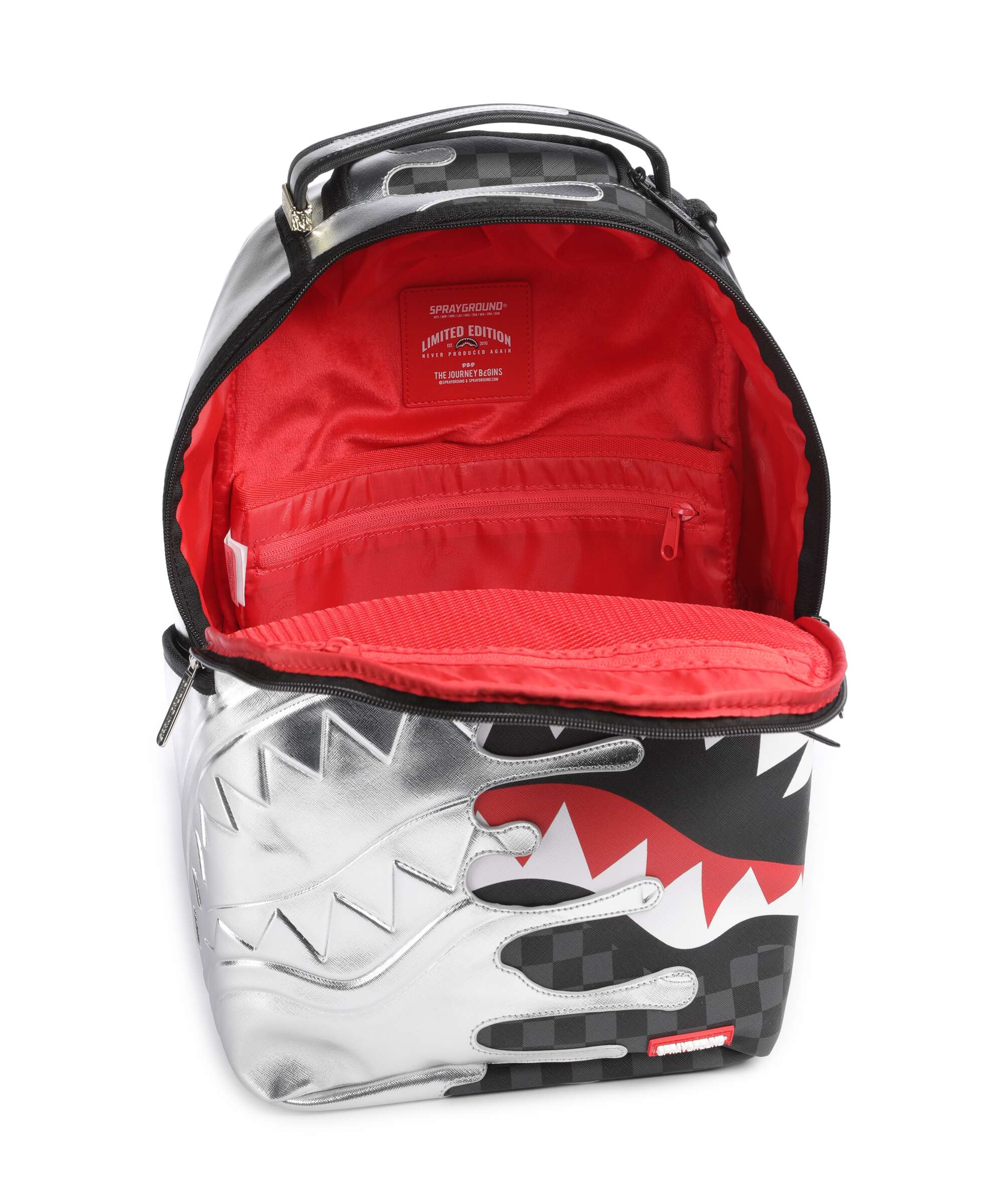 Sprayground Silver Side Drip Backpack silver