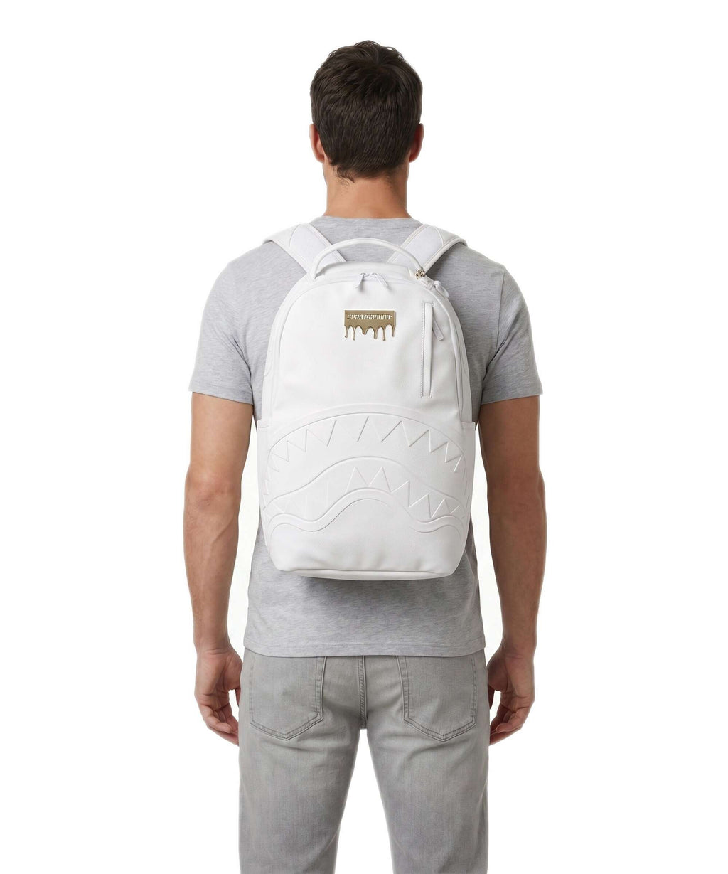 Sprayground Gold Brick Luxe White Backpack white