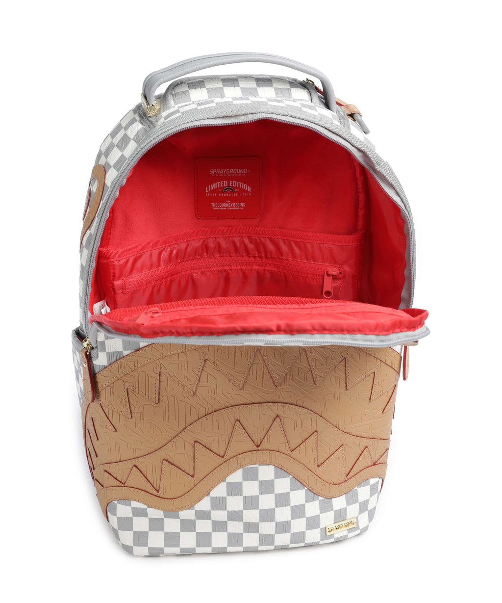 Sprayground Embossed Cream Check Backpack multicolour