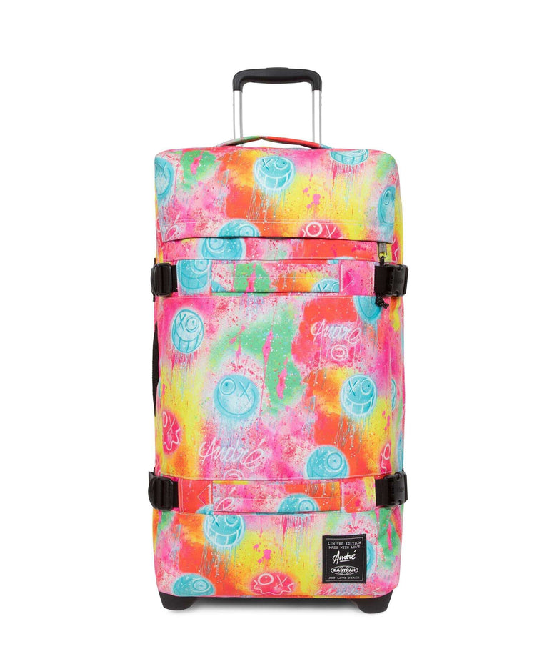 Eastpak Transit'R M Travel bag with wheels fluo clouds