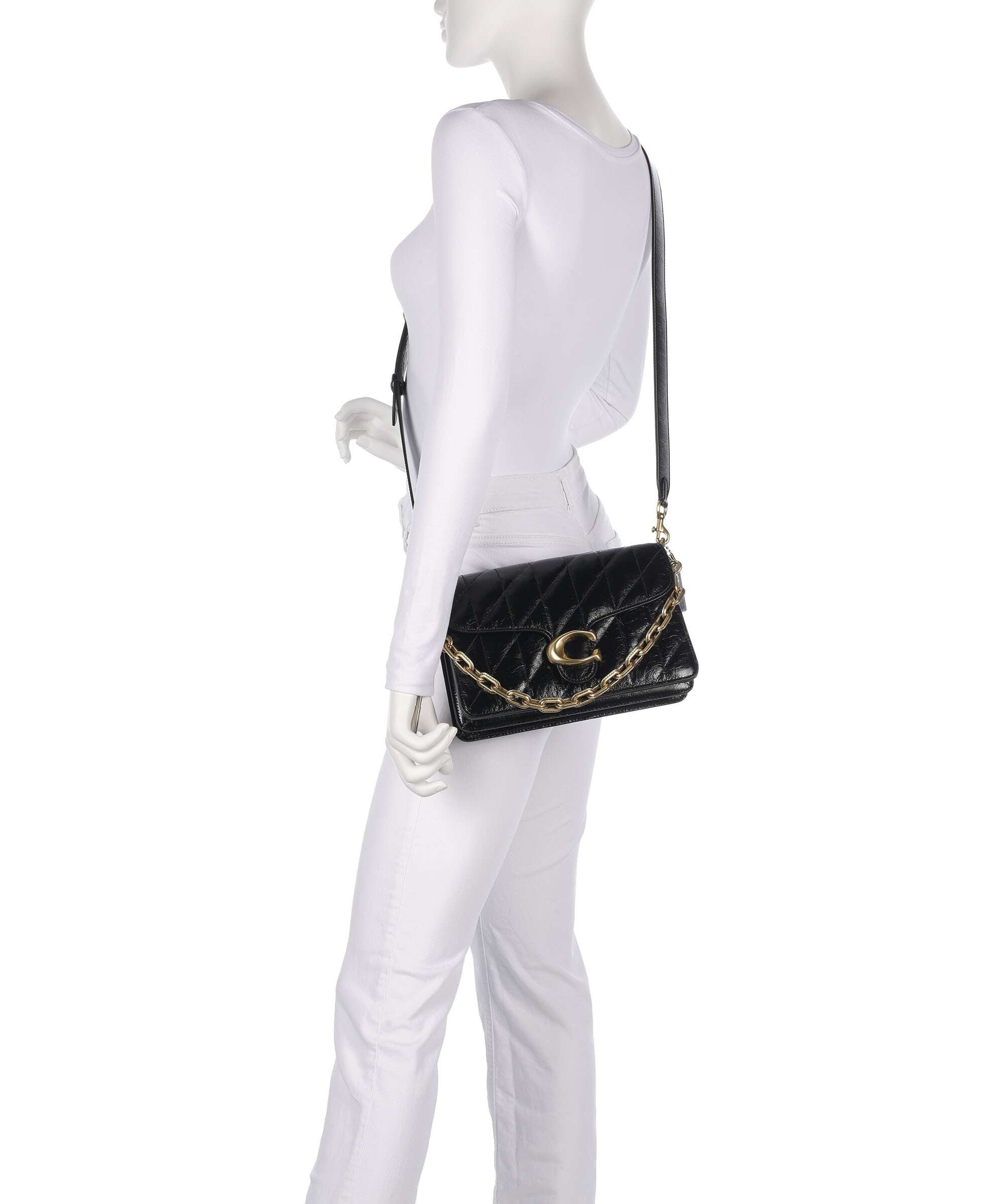 Coach Tabby Quilted Glazed Shoulder bag black