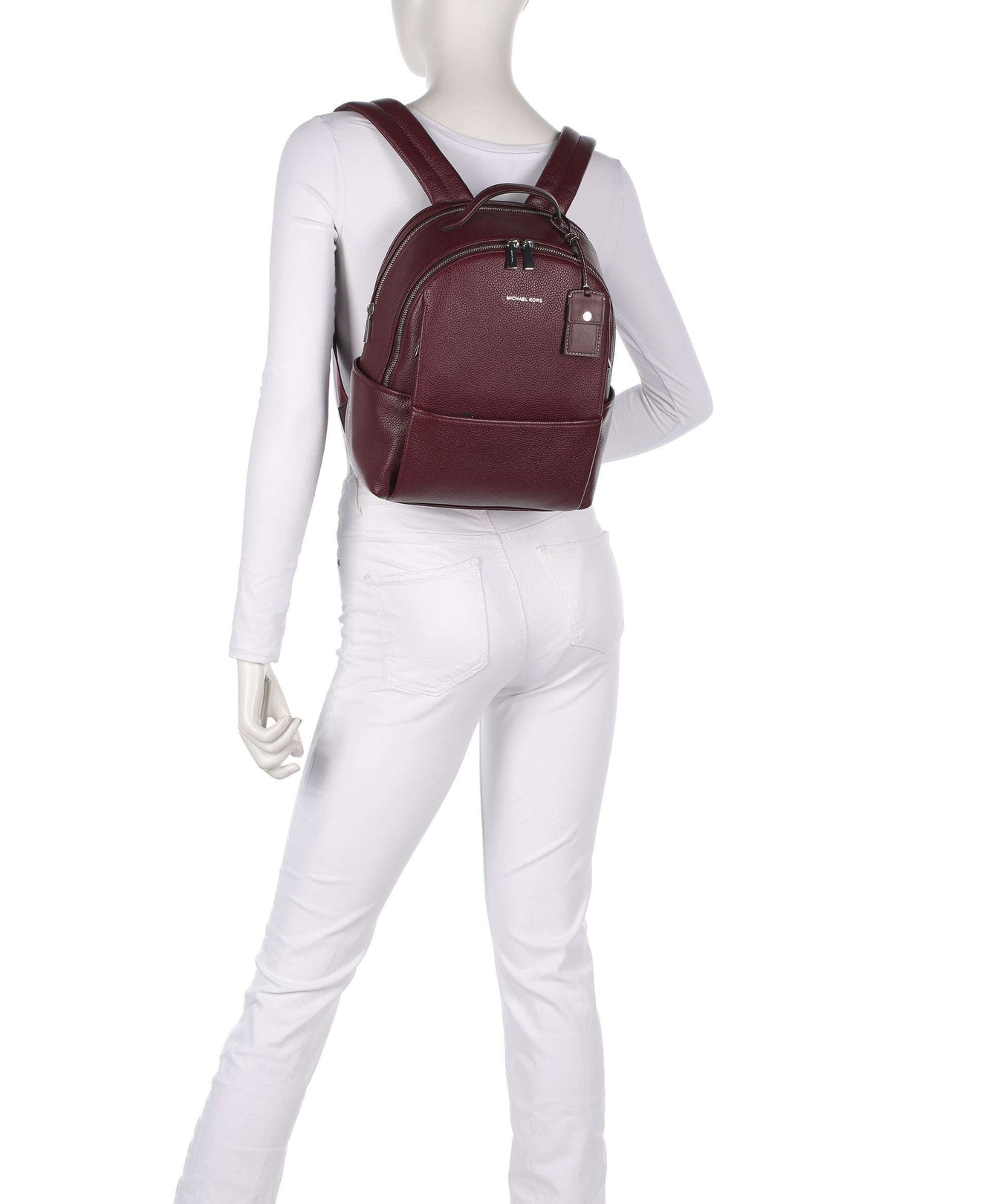 Michael Kors Sable Medium Backpack oxblood