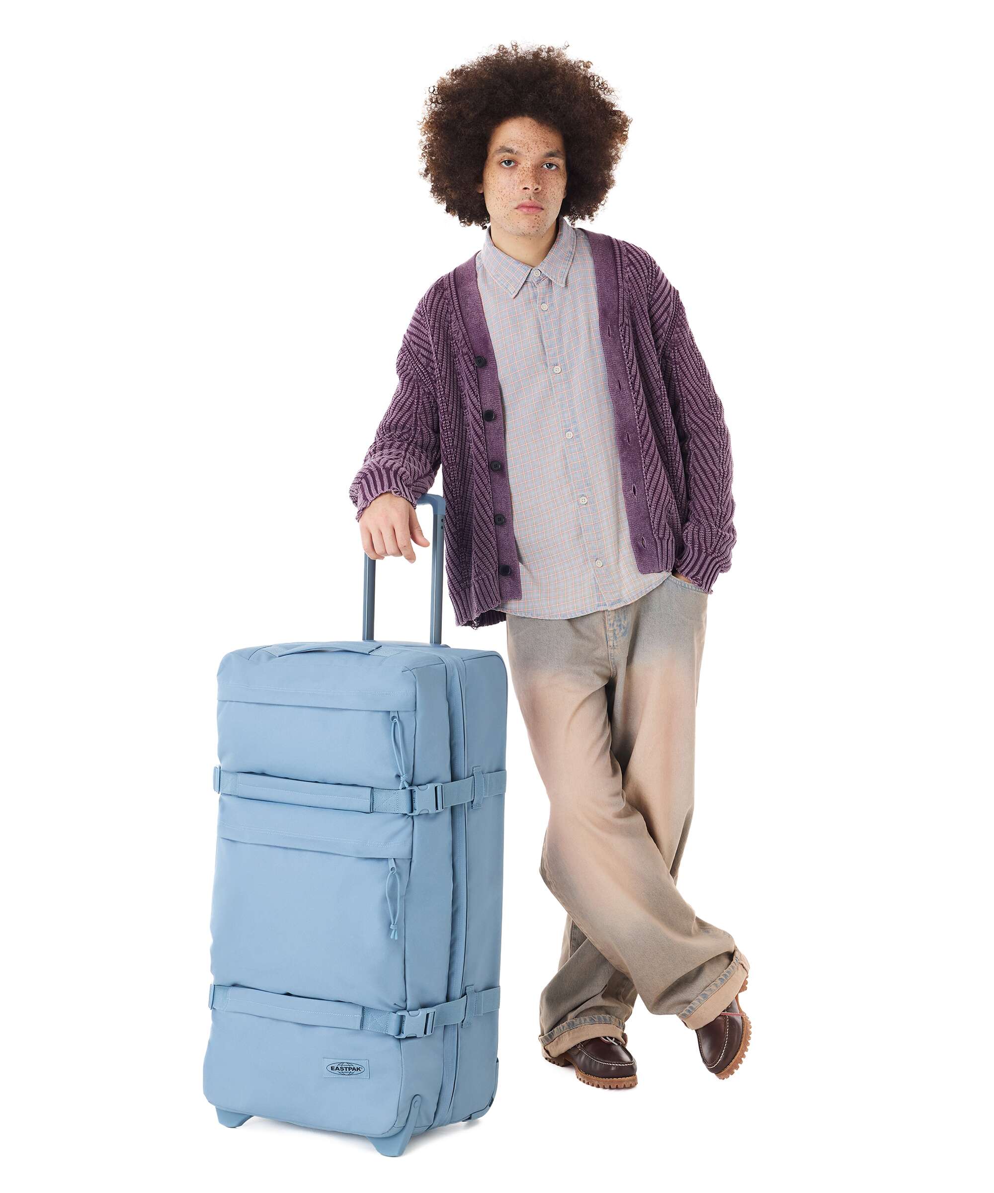 Eastpak Transit'R Plus Mono L Travel bag with wheels monotone blue