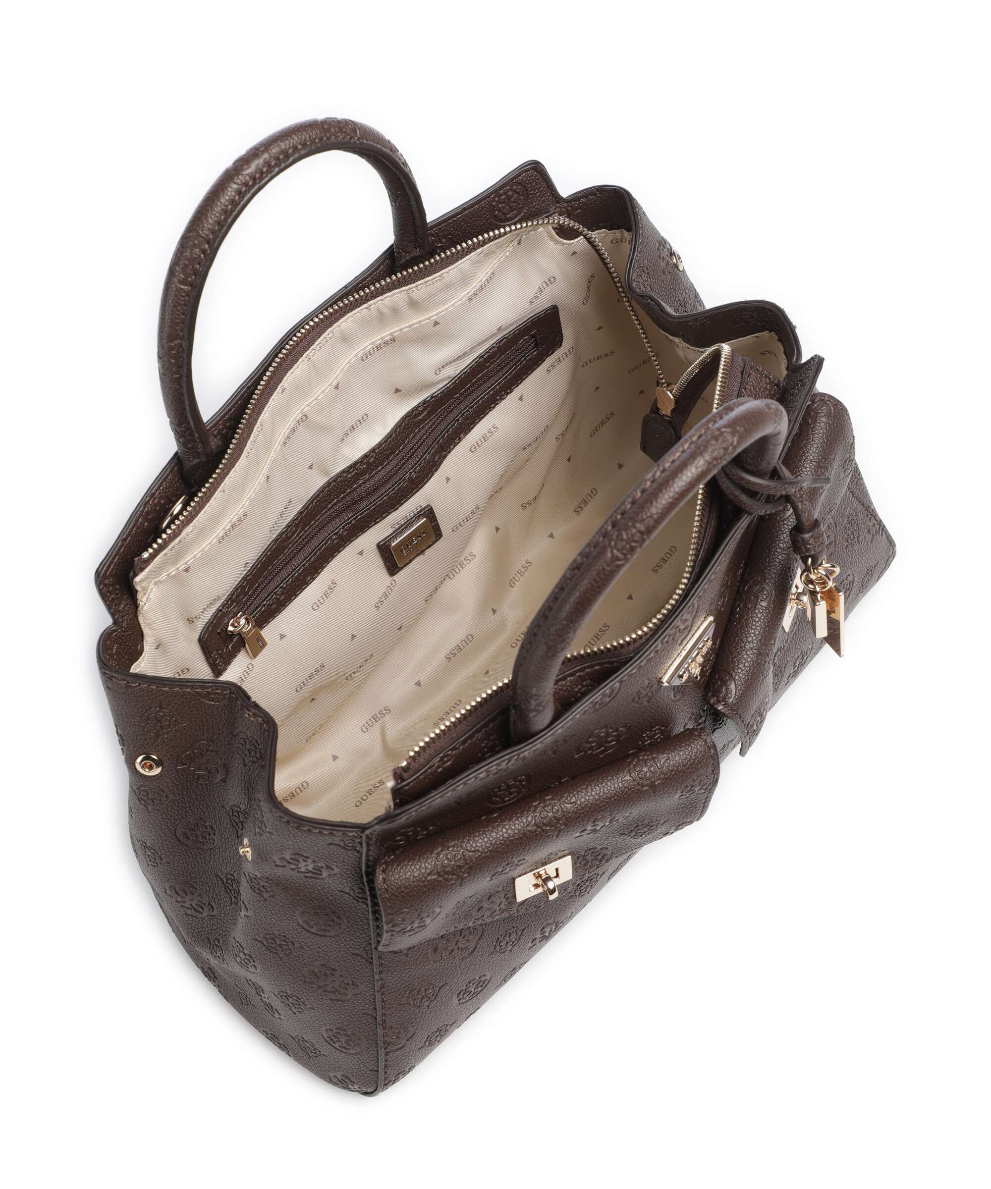 Guess Blake Large Handbag brown logo
