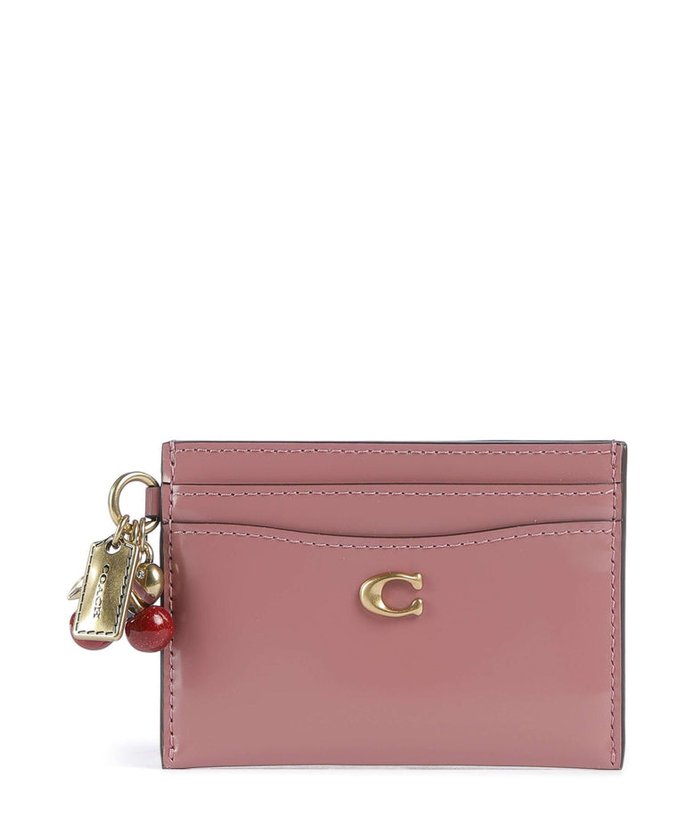 Coach Essential Spazzolato Credit card holder peony
