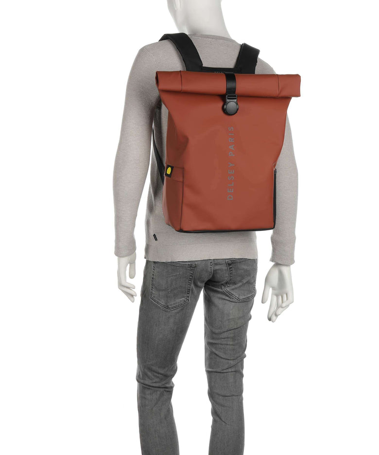 Delsey Paris Turenne Soft Rolltop backpack backstein