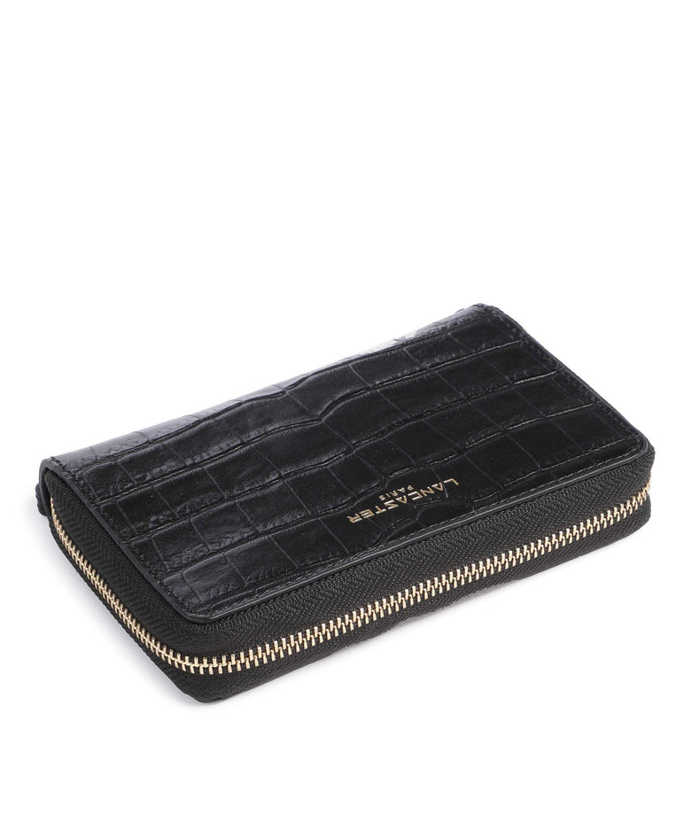 Lancaster Exotic Croco Wallet noir