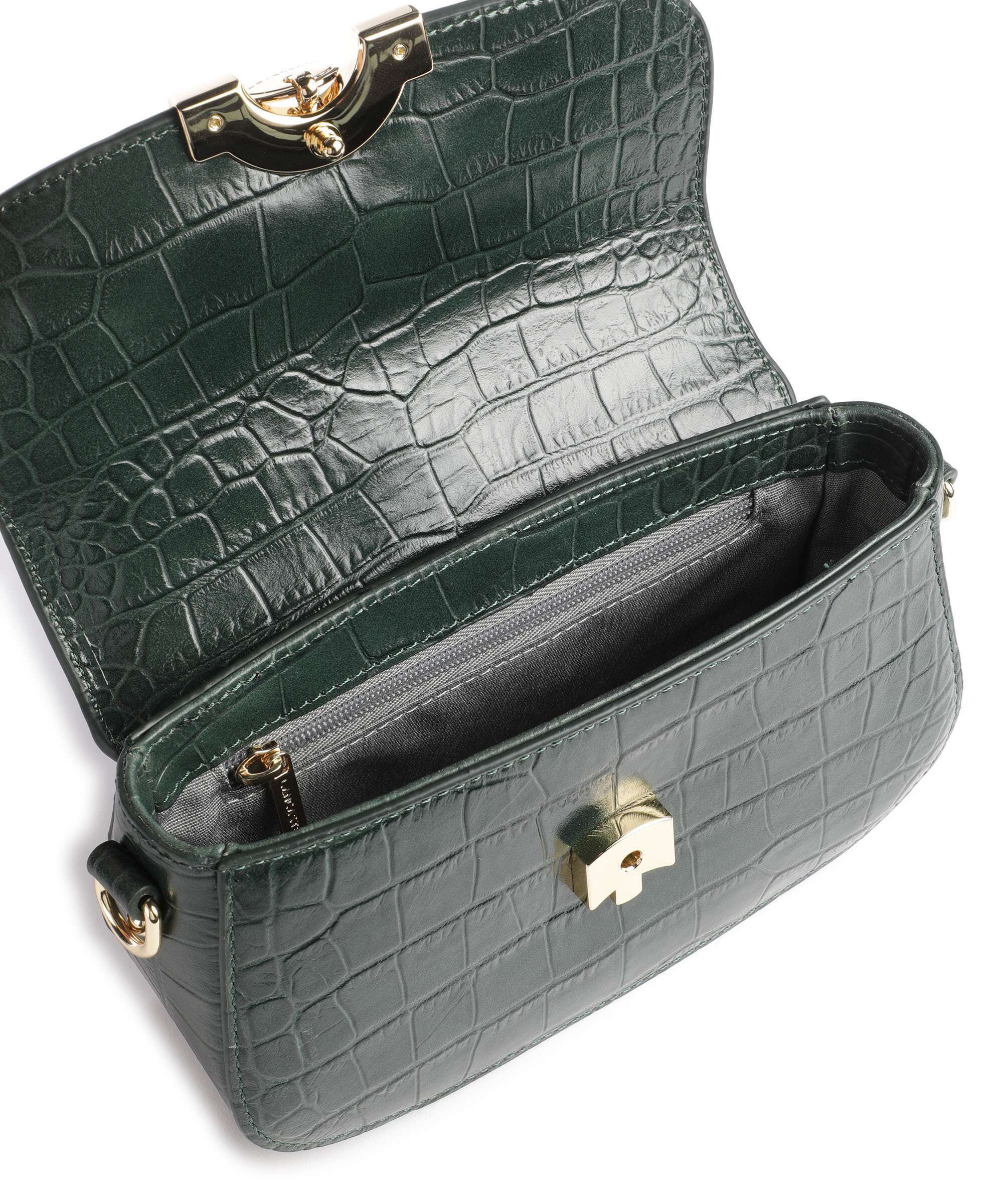 Lancaster Exotic CN Croco Crossbody bag vertforêt
