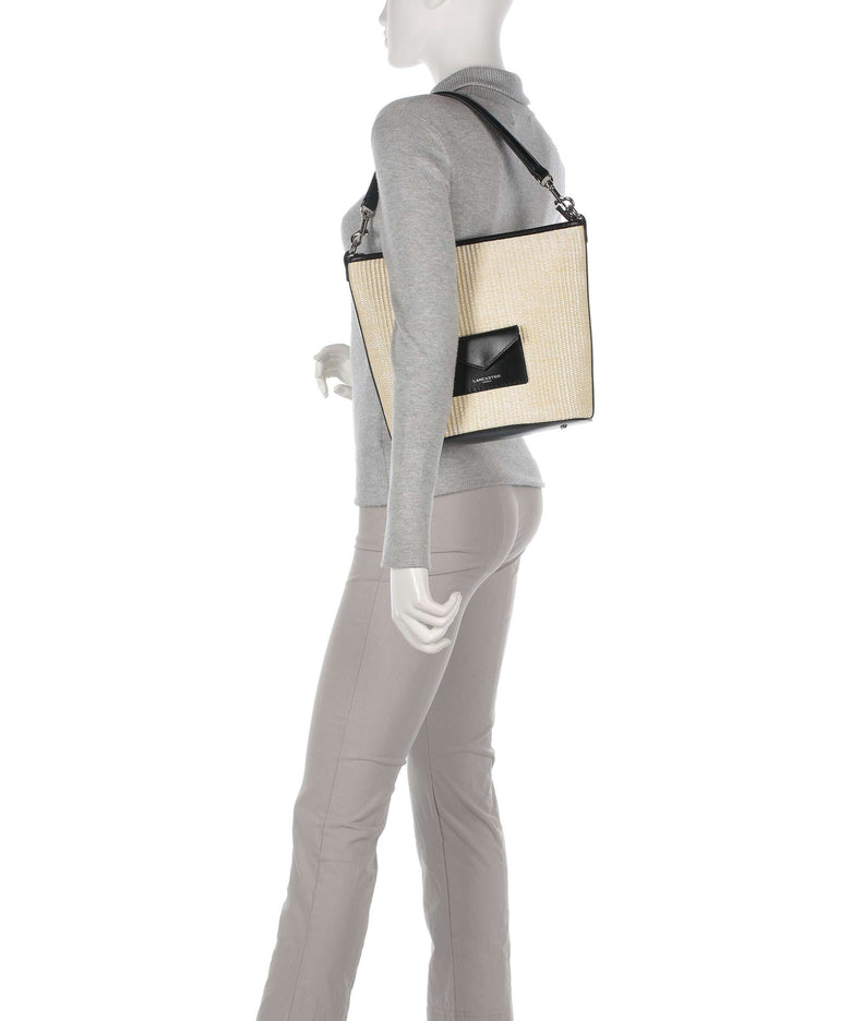 Lancaster Actual Osier Mini Hobo bag beige