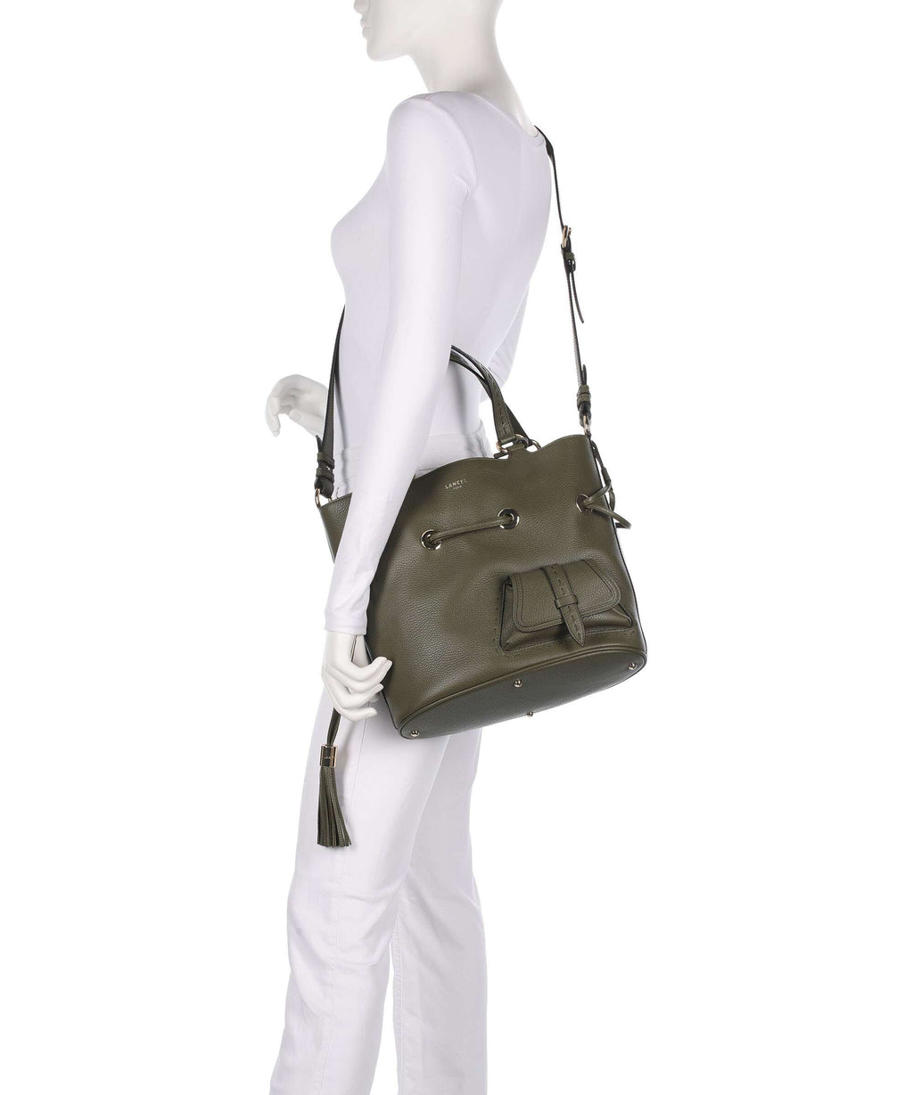 Lancel Premier Flirt M Bucket bag dark khaki