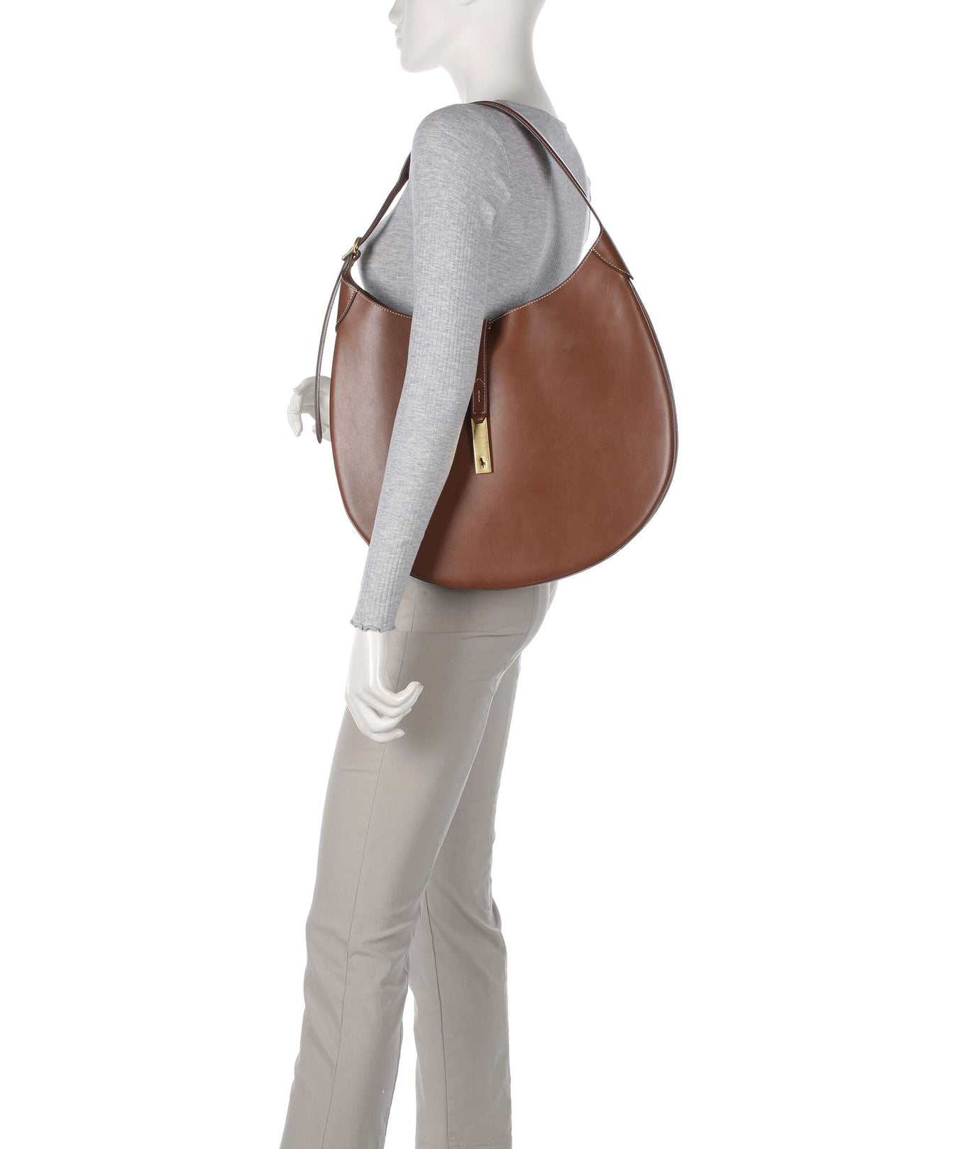 Polo Ralph Lauren ID Collection Medium Hobo bag cuoio