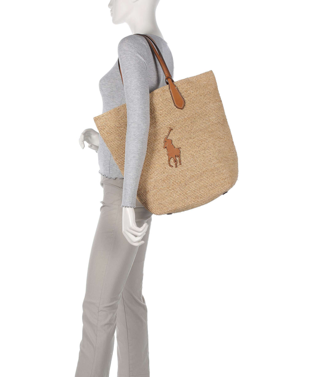 Polo Ralph Lauren Bellport Raffia Tote bag natural/cuoio