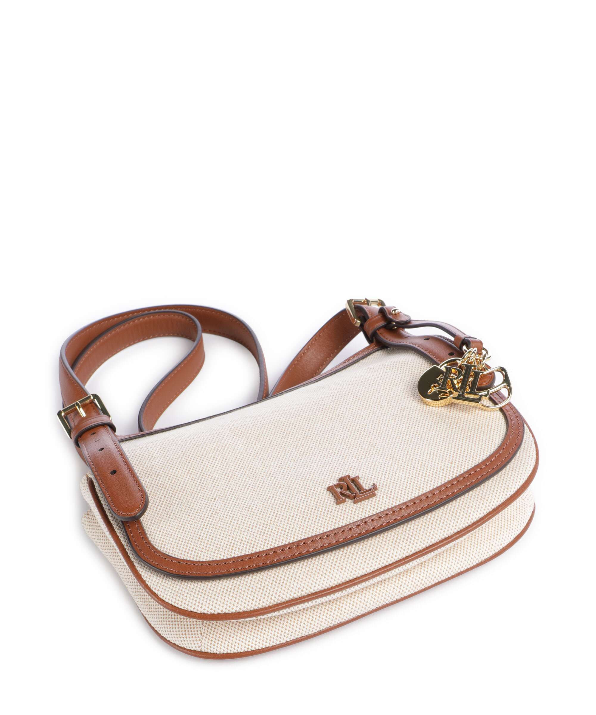 Lauren Ralph Lauren Marcy Medium Crossbody bag natural/buff canvas/lauren tan