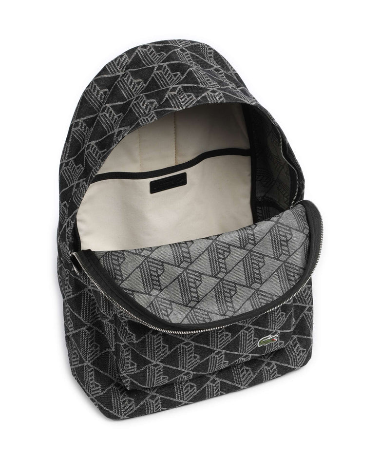 Lacoste Neocroc Backpack mono jacquard denim noir