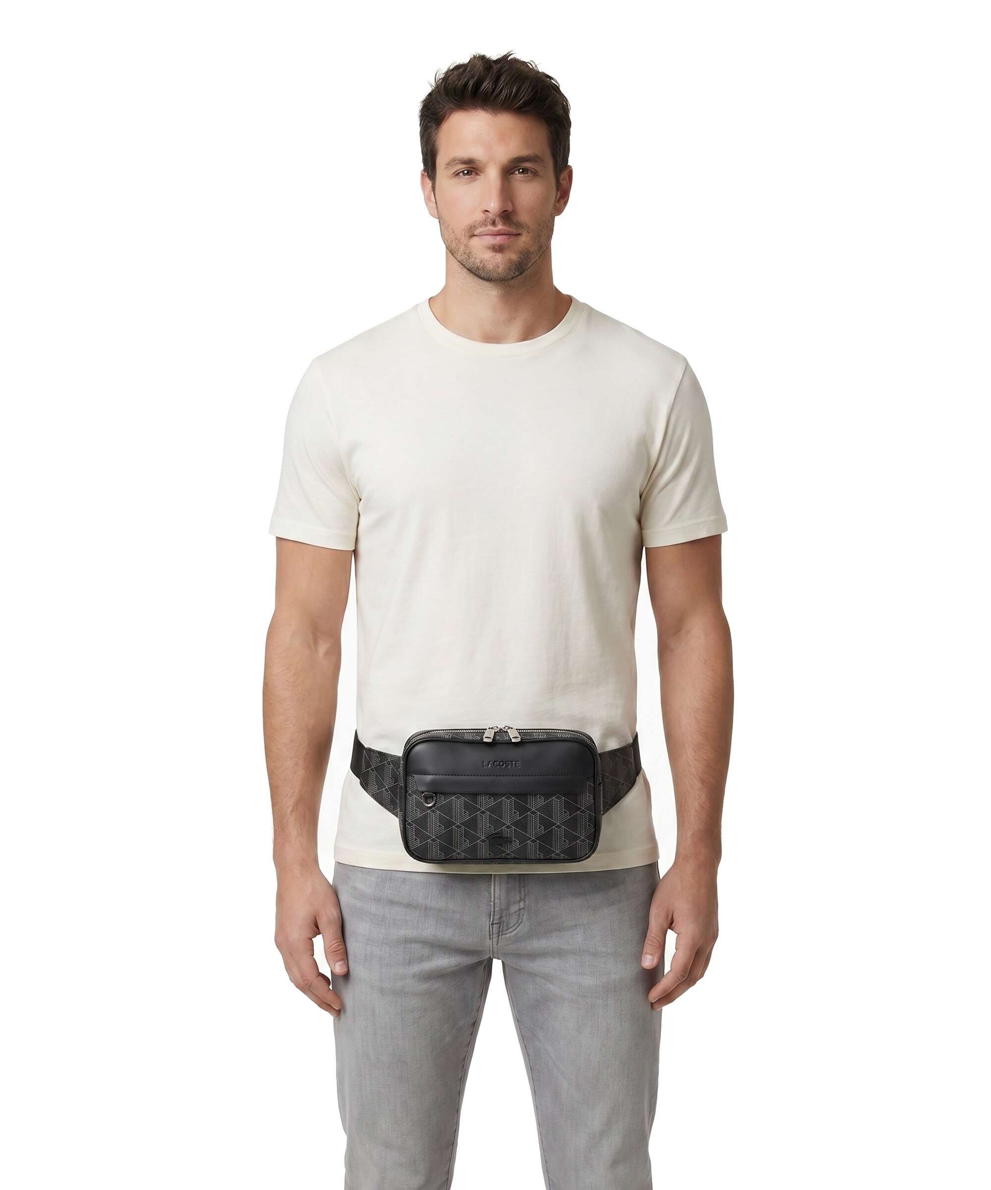 Lacoste The Blend Belt bag allover monogram/noir/gris
