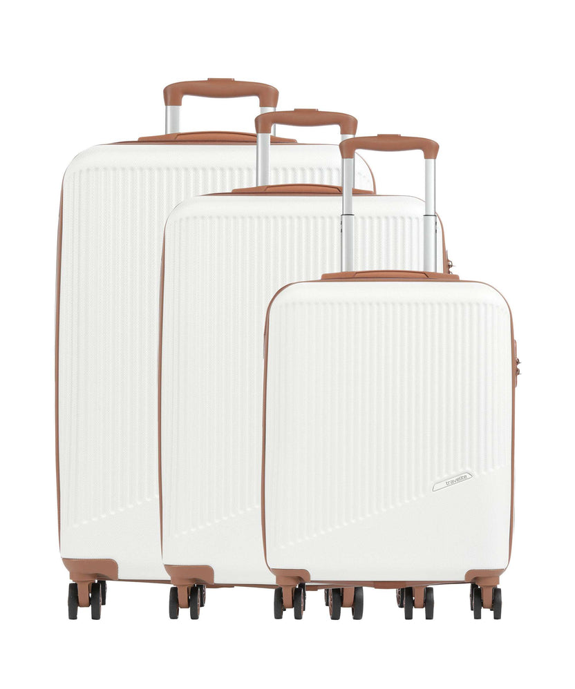 Travelite Bali Suitcase set (4 wheels) weiss/cognac