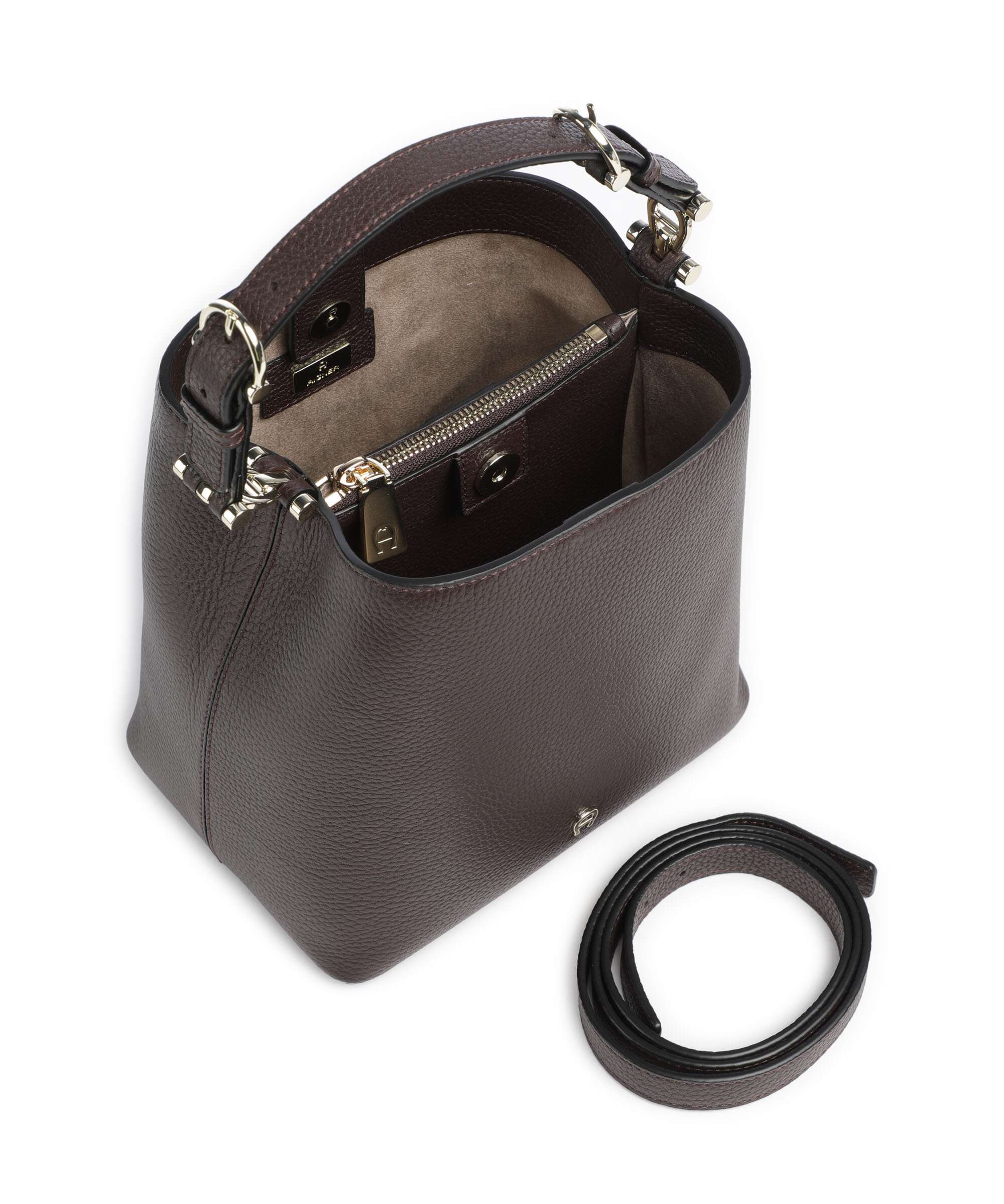 Aigner Delia S Bucket bag soil brown