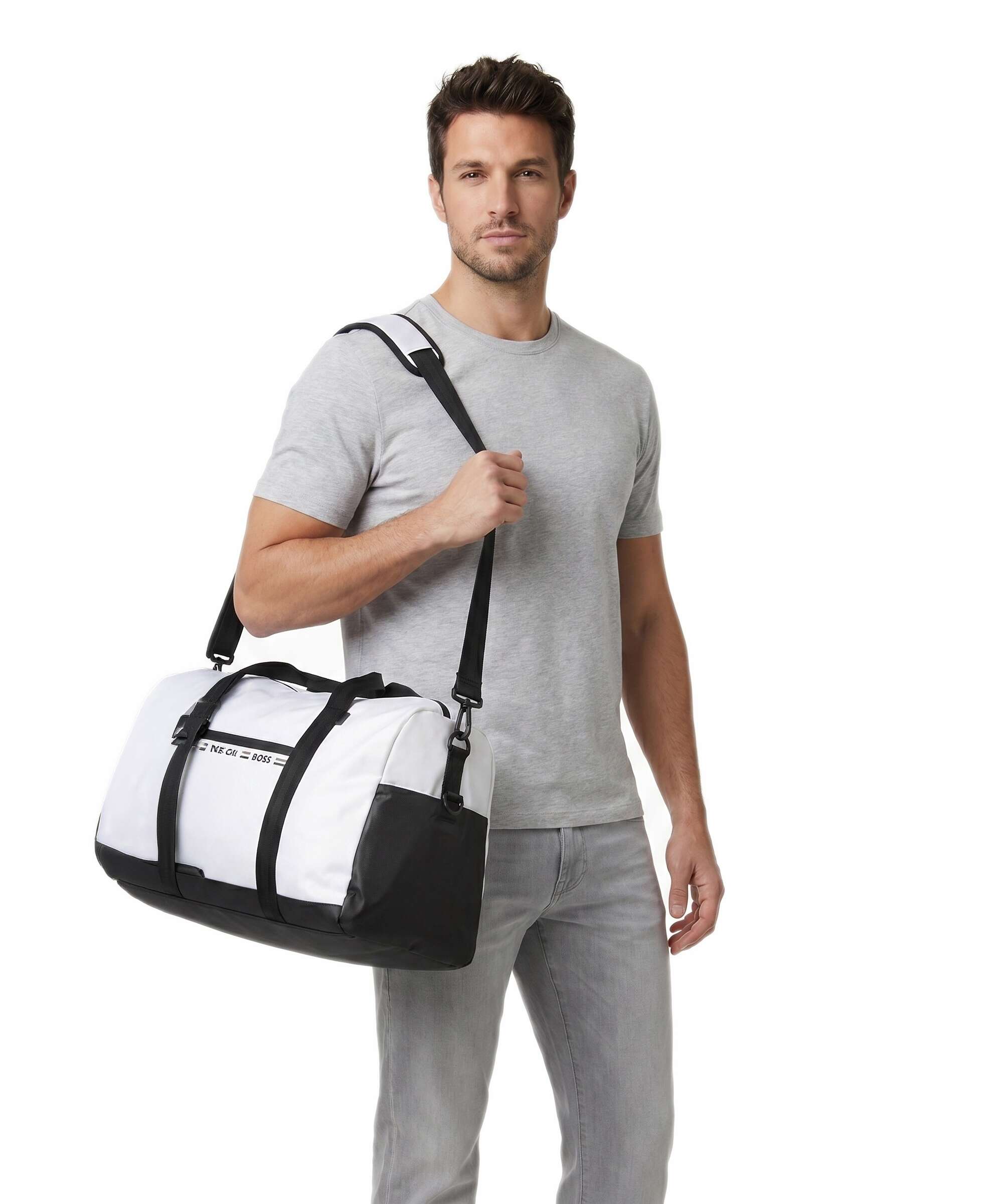 BOSS Stenson Weekend bag white