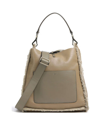 Abro Shearling Raquel Bolso de hobo siena
