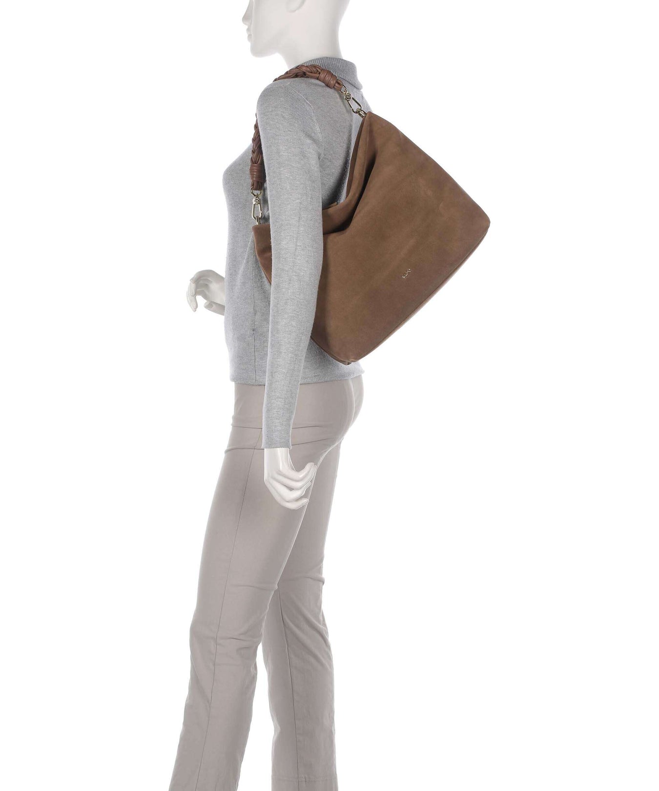 Abro Suede Soley Hobo bag camel