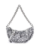 Abro Sequins Moon Bolso de hombro silver