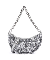 Abro Sequins Moon Bolso de hombro silver