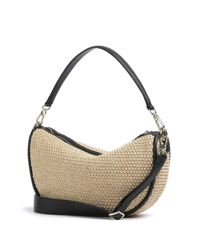 Abro Maglia Raffia Willow Hobo bag natural/black