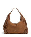 Abro Suede Nana Fringes Bolso de hobo cuoio
