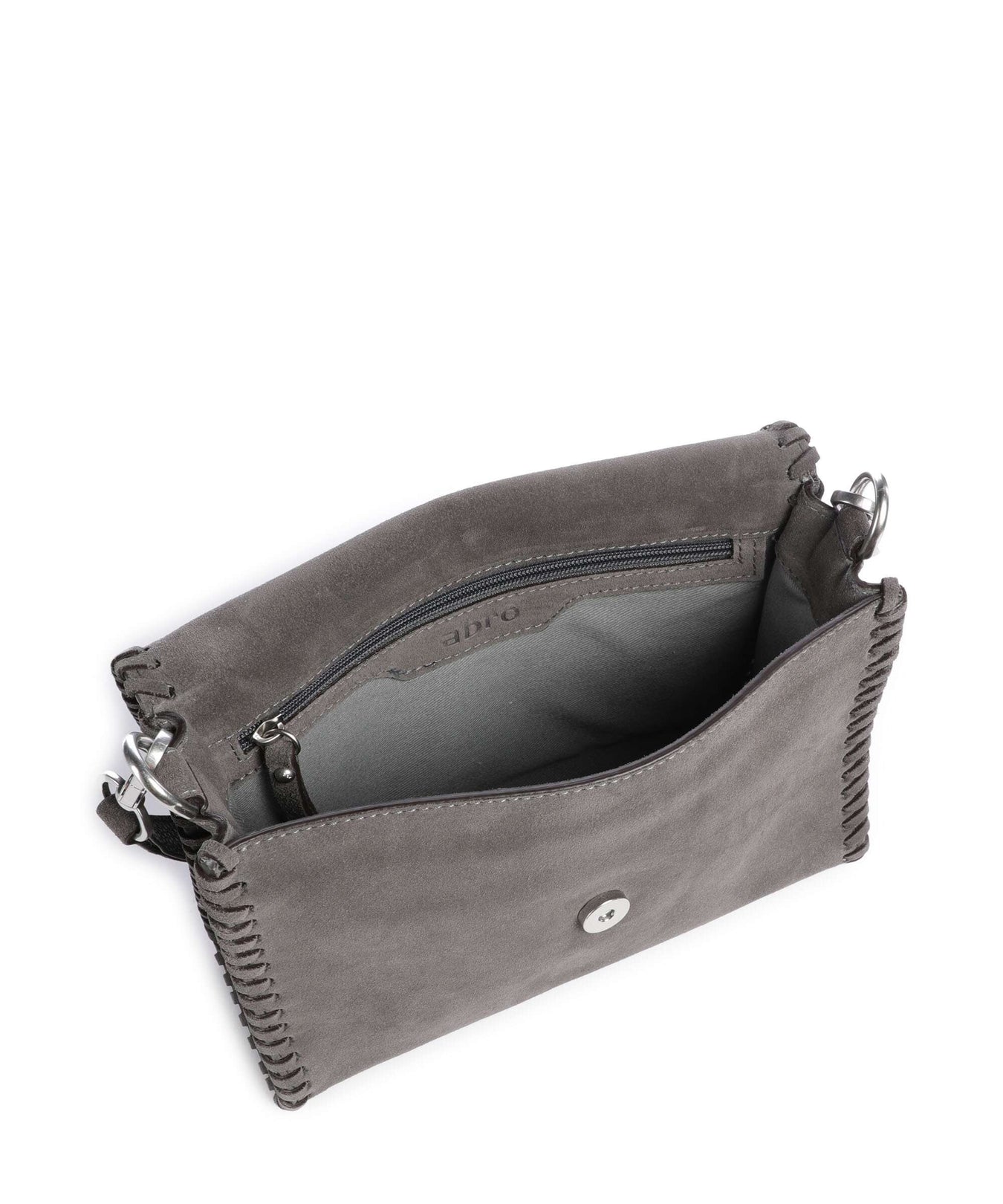 Abro Suede Temi Stitch Shoulder bag grey