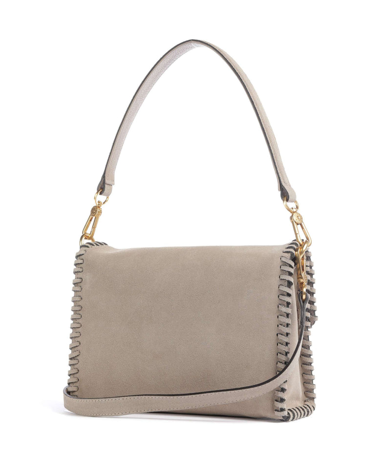 Abro Suede Temi Stitch Shoulder bag siena