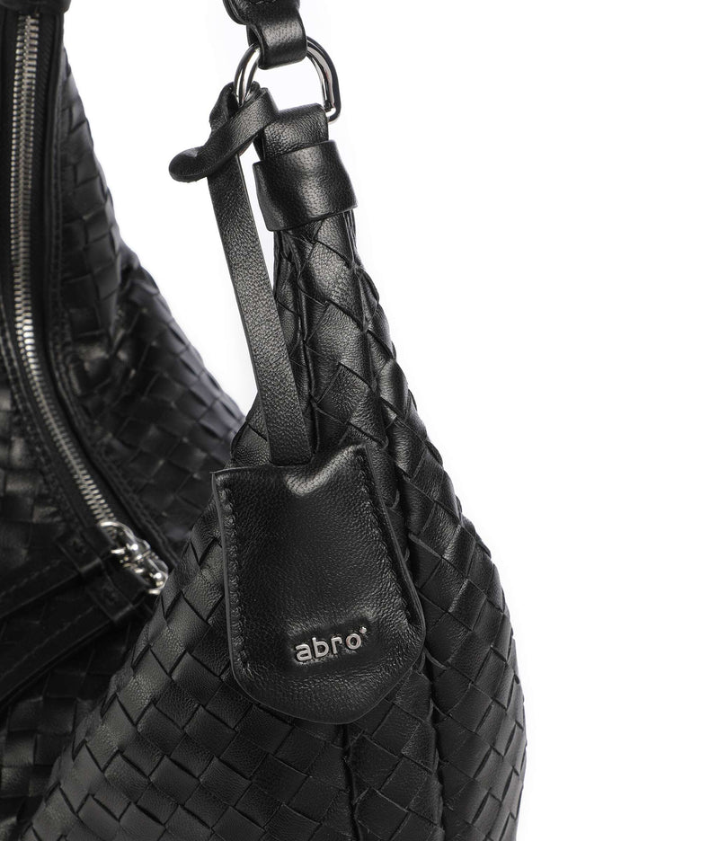 Abro Piuma Nana Small Hobo bag black/nickel