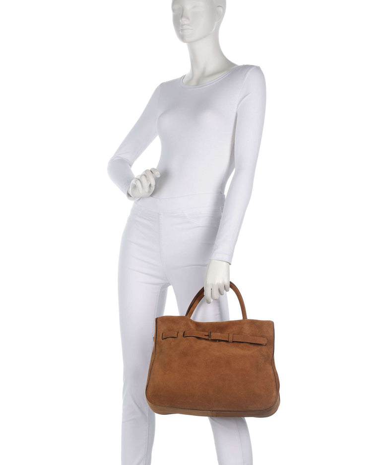 Abro Suede Jill Handbag cuoio