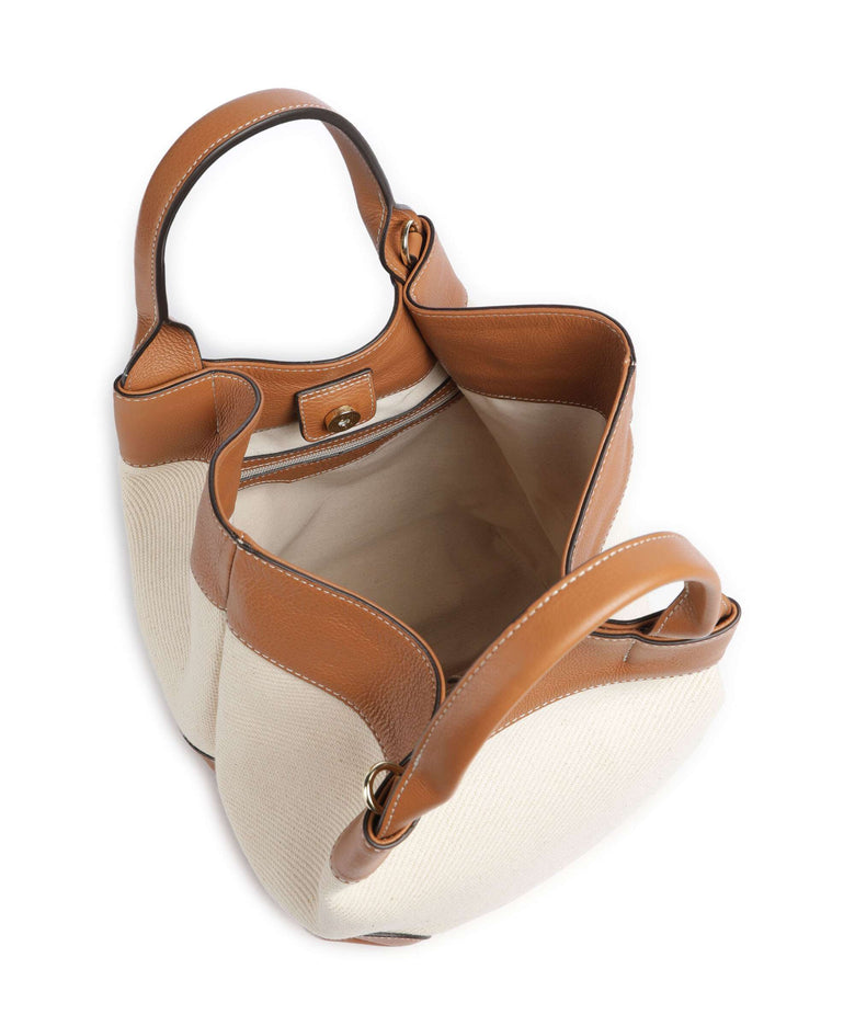 Abro Super Drill Essential Medium Handbag ivory/cuoio