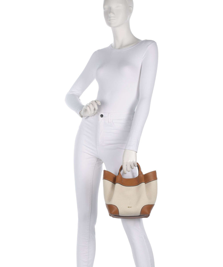 Abro Super Drill Essential Small Handbag ivory/cuoio