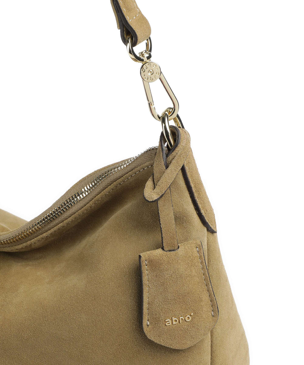 Abro Suede Juna Small Hobo bag mud