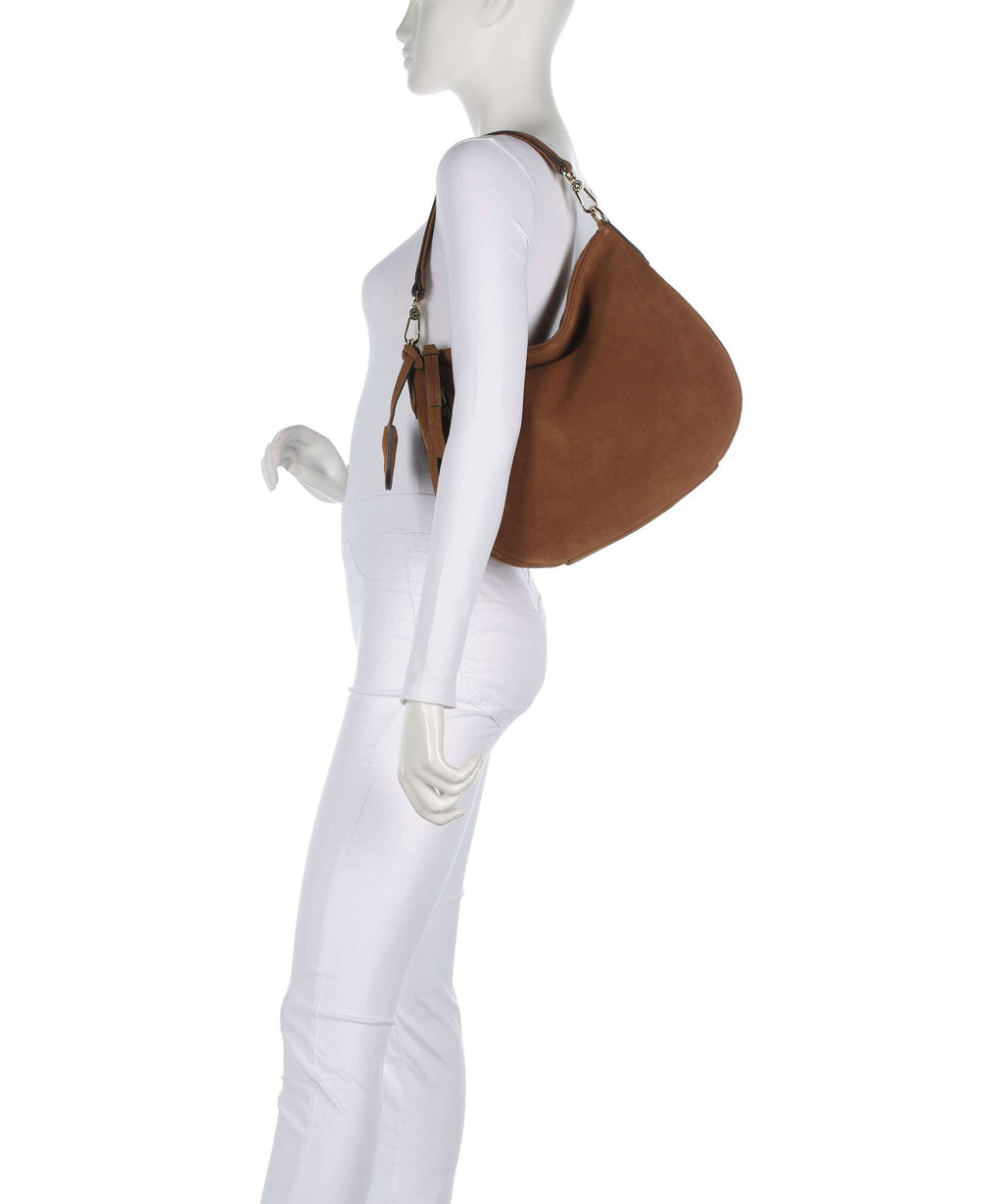 Abro Suede Juna Small Hobo bag cuoio