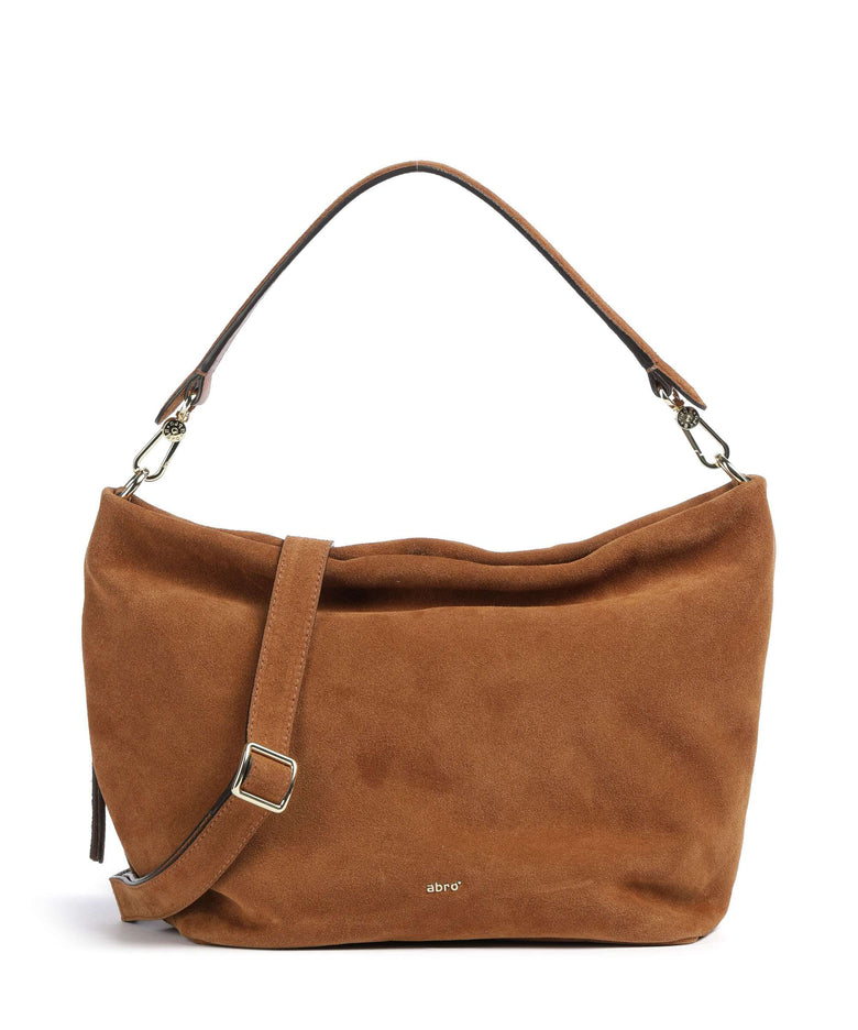 Abro Suede Ebony Hobo bag cuoio